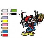 Mickey Mouse Artist Embroidery Design